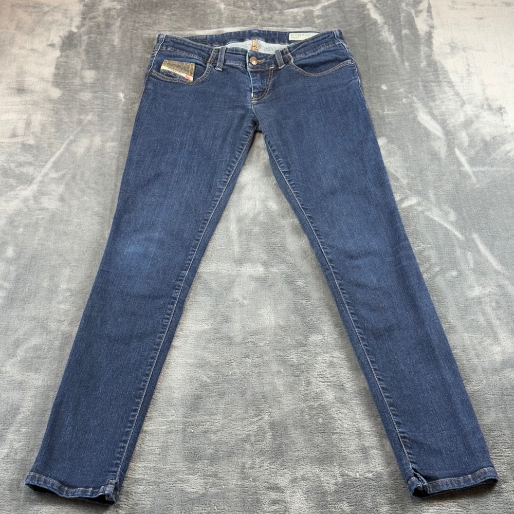 Diesel Grupee Super Slim Skinny Jeans Womens 28 Wash 0881K Blue Stretch Denim